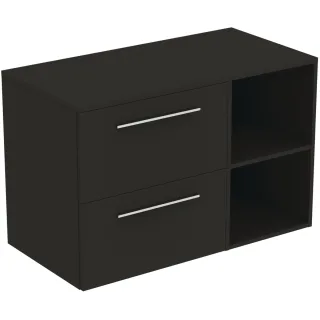 Ideal Standard Möbel-Set 100cm i.life B 2 Auszüge 2 off.Fächer Gr.Chrom Carbongrau matt, T5753NV T5753NV