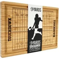 40YARDS Schneidebrett American Football Schneidebrett mit eingraviertem Football Spielfeld, Bambus Holz, (1-St), (38 x 25 x 2 cm) - mit Saftrille für Fleisch & Gemüse