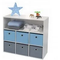 Judy Wild Schubkastenkommode Kinder-Kommode Kinder-Regal Holzregal, Kinderregal mit farbigen Boxen Schublanden