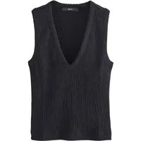 Next V-Shirt Strukturiertes Tanktop mit V-Ausschnitt (1-tlg)
