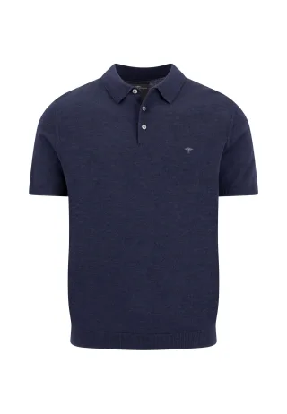 FYNCH-HATTON - Knitted Polo, Merino navy - Gr. - L