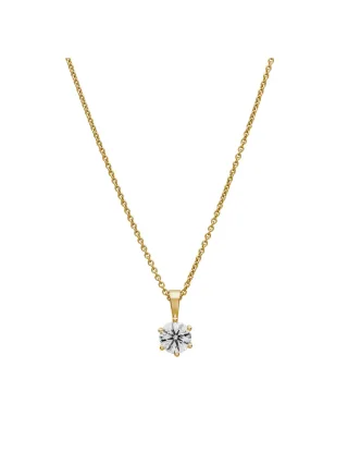 Lyomi Anhänger mit Kette 585/- Gelbgold 1 synth. Diam. 0,75 ct.