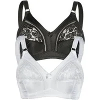Sassa Set: Soft-BH 2er Sparpack Soft BH ohne Bügel FUNCTIONAL BRAS (Spar-Set, 2-tlg) genähte Cups, Uni, Spitze