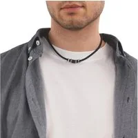 TOM TAILOR Kette mit Anhänger Schmuck Geschenk Edelstahl Leder Kautschuk