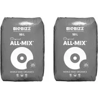 Biobizz Pflanzerde BioBizz All Mix - Set 2x 50 Liter Sack, mit Organischer NPK-Dünger, Vorgedüngtes Substrat, (2x 50 Liter), 100 Liter