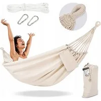 Campela Hängematte Gartenhängematte Boho – 2-Personen Komfort – Indoor Outdoor – Tragetas