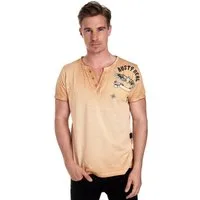 Rusty Neal T-Shirt mit modischer Knopfleiste