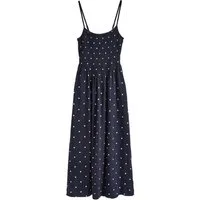 Next Maxikleid Gerafftes Maxi-Trägerkleid mit eckigem Ausschnitt (1-tlg)