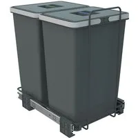 SO-TECH® Mülleimer Abfallsammler Ecofil 24+24L mit Deckel, Abfallsystem für Korpusbreite ab 40 cm