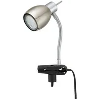 Briloner Leuchten LED Klemmleuchte, Leuchtmittel inklusive, Kaltweiß, Warmweiß, Neutralweiß, Tageslichtweiß, Farbwechsel, Klemmlampe nickel matt Klemmleuchte Klemmlampe