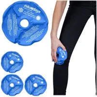 relaxdays Kalt-Warm-Kompresse 4er Set Knie Kühlpads in Blau