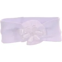 La Bortini Stirnband Kopfband Kopfschmuck in Weiß mit Blumen für Babys und Kinder elastisch, perfekt für Taufe, als Ohrenschutz, Haarschmuck, Geburt