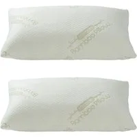 Venteo Naturfaserkopfkissen MIRACLE Bamboo Pillow mit Bambusfaserbezug, Füllung: viskoelastischer Schaum, Bezug: Bambusfasern, Spar-Set, 1er oder 2er Set, für Allergiker geeignet, Temperaturregulierend