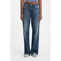 HUGO Loose-fit-Jeans Gamala mit ausgefranstem Saum, Baggy-Fit