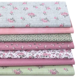 Patchwork- und Quiltpaket "Rosentraum", rosa-color