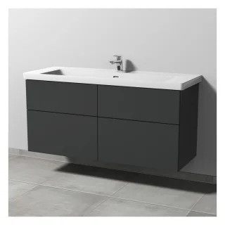 Sanipa 3way Waschtischunterbau zu Villeroy & Boch Subway 3.0 Waschtisch mit 4 Auszügen, Anthrazit-Ma SM85022