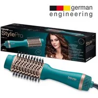 BEURER Warmluftbürste HC 45 Ocean, 2-in-1 Volumen-& Haartrocknungsbürste, Keramik-Keratin Beschichtung