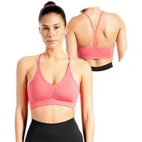 Smilodox Sport-BH Solid Scrunch, Ohne Bügel BH, Shaped Fit Yoga Bra, V-Ausschnitt Herausnehmbare Cups, Blickdichter Push Up BH, Verstellbare Träger