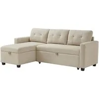 VitaliSpa® Ecksofa Campina, Beige, 226 x 163 cm mit Schlaffunktion, 1 Teile