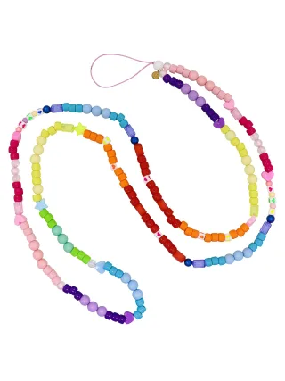 Fashionbox Kette Handykette multicolor mit Plastikelementen
