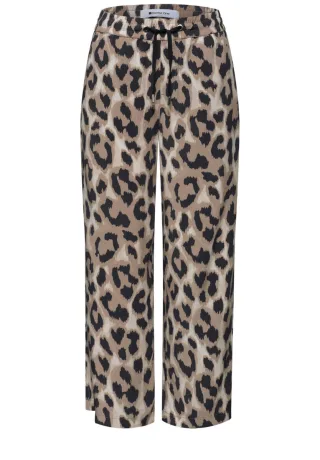 Street One - Lässige Culotte mit Allover-Muster beige/braun - Gr. - 26