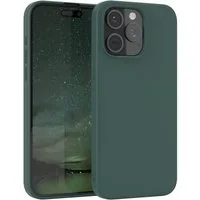 EAZY CASE Handyhülle für Apple iPhone 15 Pro Max Hülle Silikon 6,7 Zoll, Silikon Schutzhülle mit Kameraschutz kratzfestes Bumper Nachtgrün