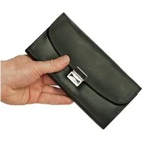 Hamosons Kellnerbörse Kellnerbörse / Kellnergeldbeutel zwei Leder-Arten Schwarz, Hamosons