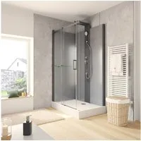 Schulte Komplettdusche Korsika, BxT: 120x80 cm, Sicherheitsglas, Komplett Set mit Duschwanne Eckdusche Schiebetür
