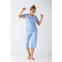 Hajo Schlafanzug Damen Schlafanzug Capri Premium Cotton