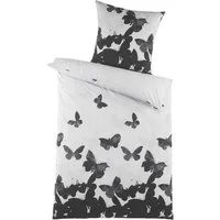 Optidream Bettwäsche Set Renforcé 135x200 Design Mariposa, Renforcé, 2 teilig, Sommer Geschenke Idee Frauen Männer weich sale Reißverschluss Partner