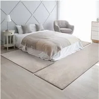 Floordirekt Hochflor-Bettumrandung Sundae Beige 69, 3 Größen, Teppichläufer, Läufer-Set, Höhe 13.55 mm, (3-tlg), Velours