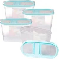 Bestlivings Vorratsdose Müslispender (7cm x 17cm x 12,5cm), Kunststoff, (4-tlg., 1,4 Liter), Schüttdose für Lebensmittel, Vorratsbehälter Set - Frischhaltedosen