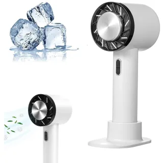 Portable Mini Handheld Ice Compress Fan USB Rechargeable 2200mAh Battery 3 Speed Settings Lightweight for Home Office Tr