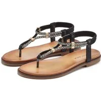 LASCANA Sandale, Sommerschuh, offener Schuh, Zehentrenner mit eleganten Schmucksteinchen VEGAN