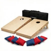 Cornation Spiel Cornhole Set aus Holz 90cm / 120cm - Hochwertiges Outdoor Wurfspiel, inkl. 8 Bags & Tragetasche – Cornhole Spiel Outdoor