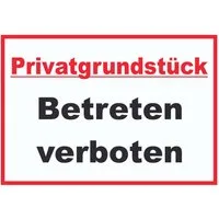 HB-Druck Hinweisschild Privatgrundstück Betreten verboten Schild, wetterfest, stabil, UV-beständig, kratzfest
