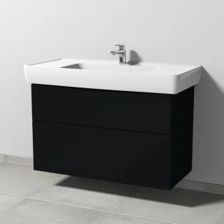 Sanipa 3way Waschtischunterbau zu Laufen Pro A Waschtisch mit 2 Auszügen, Schwarz-Matt SF75908