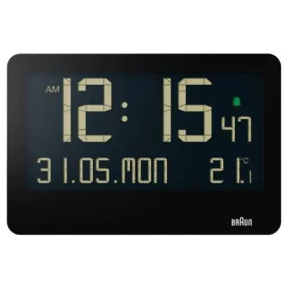 Braun BC 14 schwarz Quarz Wanduhr digital