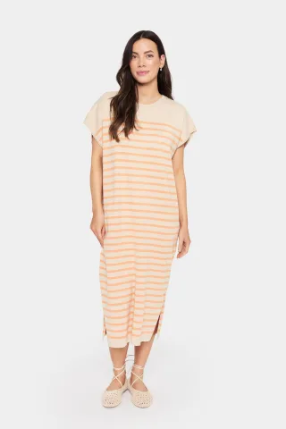 Kleid Lockere Passform Fog Orange Stripe orange