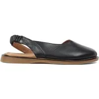 Celal Gültekin Flache Slingback Ballerina Runde Kappe Damen Ballerina Glattleder, elastischer Slingback, Echtleder-Futter, Schwarz, 39