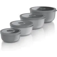Arendo Rührschüssel 4er Plastikschüssel Set mit Deckel 0,35 L / 0,65 L / 1,2 L / 2,0 L, Kunststoff, (Set, 4-tlg), rund, BPA-frei, Spülmaschinen und Mikrowellen geeignet