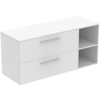 Ideal Standard Möbel-Set 140cm i.life B 2 Auszüge 2 off.Fächer Gr.Chrom Weiß matt, T5761DU T5761DU