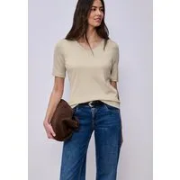 STREET ONE Kurzarmshirt Style Palmira mit tiefem Rundhalsausschnitt