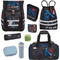 McNeill Schulranzen Schulranzen Star Wars Darth Vader Schultasche 1. Klasse (Set, 9-tlg., inkl. Brotdose, Trinkflasche und große Sporttasche), mit Brustgurt, 980 Gramm leicht, 18L Volumen