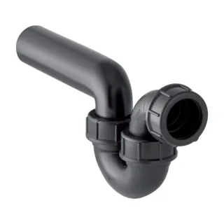 Geberit Rohrbogengeruchsverschluss 152046161 DN 56/56, Einlauf/Abgang horizontal, PE-HD, schwarz