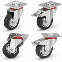 Baumarktic Schwerlastrolle 4x Schwerlastrollen bis 400 kg Transportrollen Rollen Möbelrollen, (4er Set)