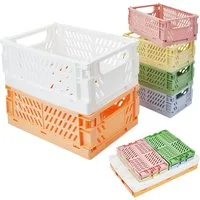 TUWENA Faltbox 6-stück Faltbox Klappkiste Bunt Kunststoff Kiste Organizer Regalkörbe