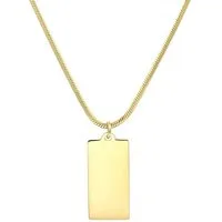 Hey Happiness Kette mit Anhänger Viereck Plättchen, 18K Roségold vergoldet, Damen Kette Edelstahl Rechteck Geo Charm, wasserfest