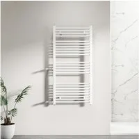 WITEN&NOCK Badheizkörper Heizkörper H 120/160 x 50/60 cm Handtuchheizkörper gerade weiß, Seitenanschluss mit Nabenabstand je nach Höhe in 500 mm oder 900 mm