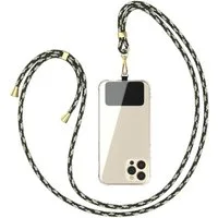 EAZY CASE Handykette Universal für jedes Smartphone zum Umhängen, Handykordel für Handytasche Halsband für Smartphone Etui Grün Beige